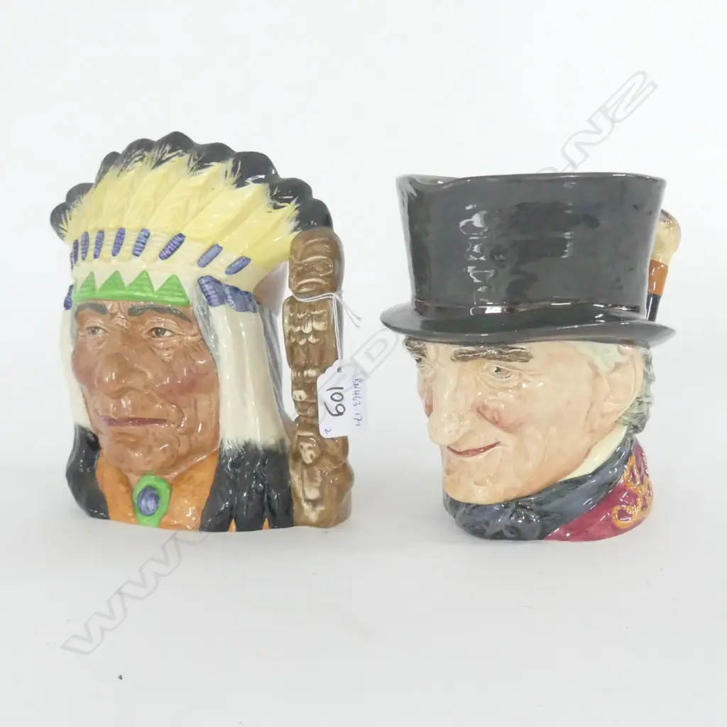 2 DOULTON LARGE CHARACTER JUGS; JOHN PEEL & NORTH AMERICAN INDIAN  Image 1++