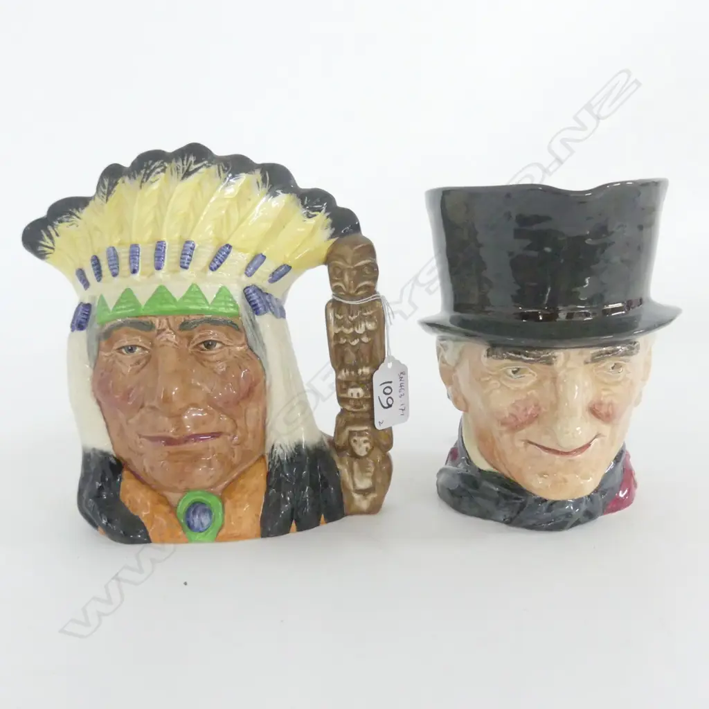 2 DOULTON LARGE CHARACTER JUGS; JOHN PEEL & NORTH AMERICAN INDIAN  Image 1++
