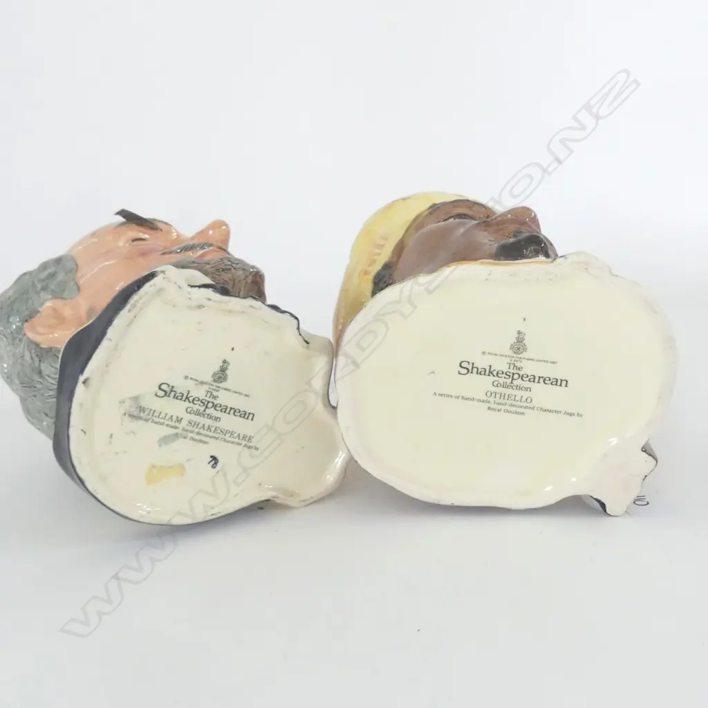 2 DOULTON LARGE CHARACTER JUGS; WILLIAM SHAKESPEARE & OTHELLO Image 1++