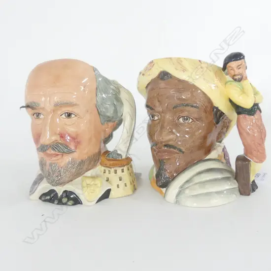 2 DOULTON LARGE CHARACTER JUGS; WILLIAM SHAKESPEARE & OTHELLO