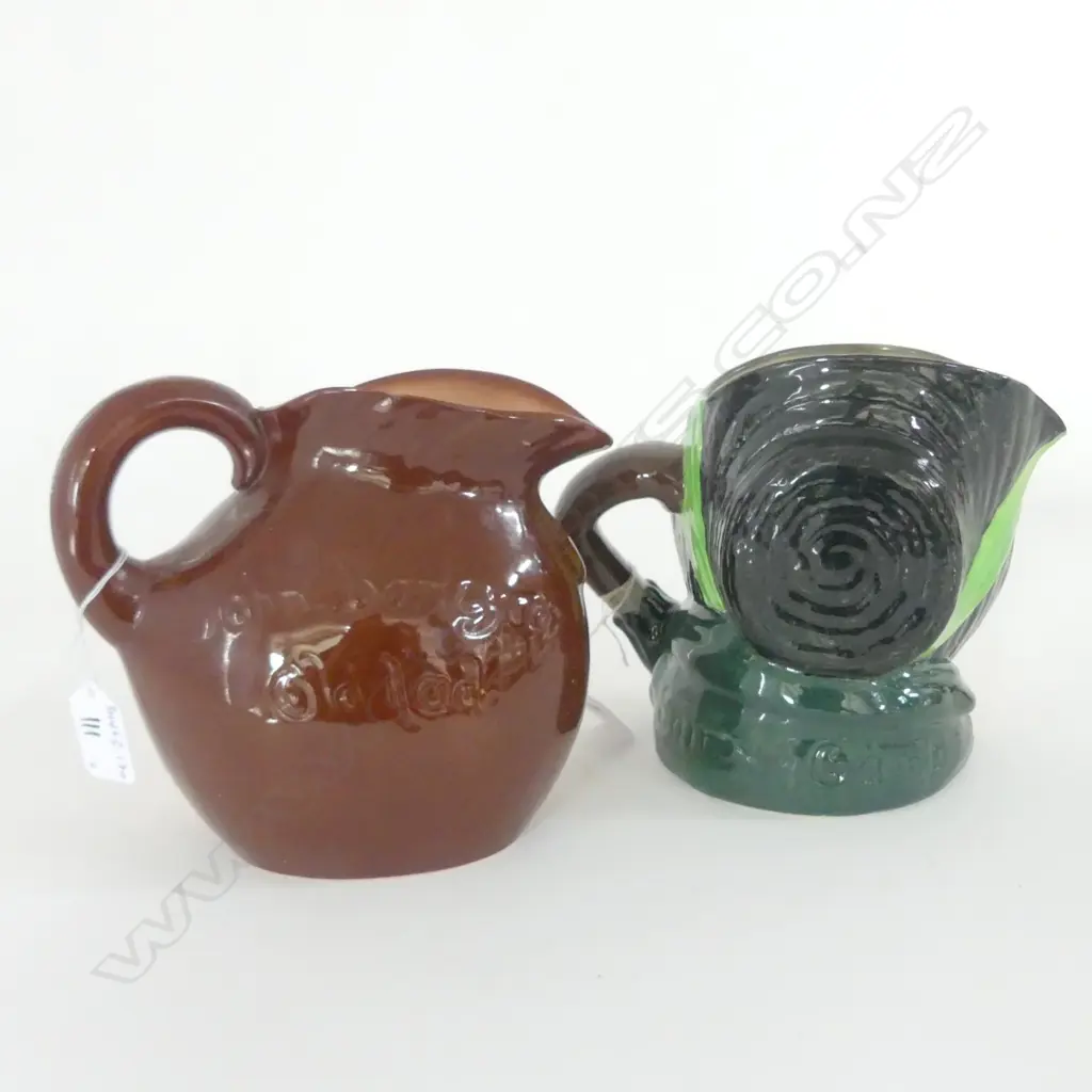 2 DOULTON LARGE CHARACTER JUGS: SAIRY GAMP & JOHN BARLEYCORN Image 1++