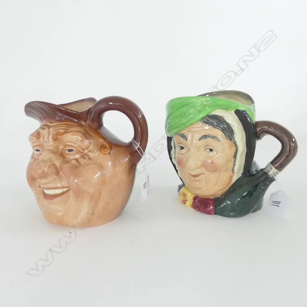 2 DOULTON LARGE CHARACTER JUGS: SAIRY GAMP & JOHN BARLEYCORN Image 1++