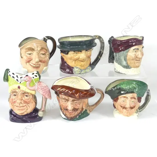 6 DOULTON CHARACTER JUGS 