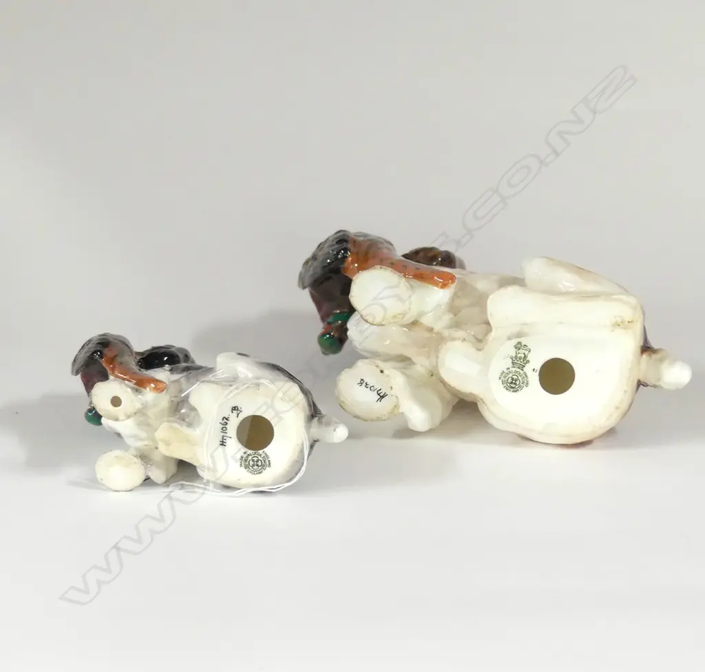 2 DOULTON SEATED COCKER SPANIELS WITH PHEASANTS, TALLEST H.135mm Image 1++