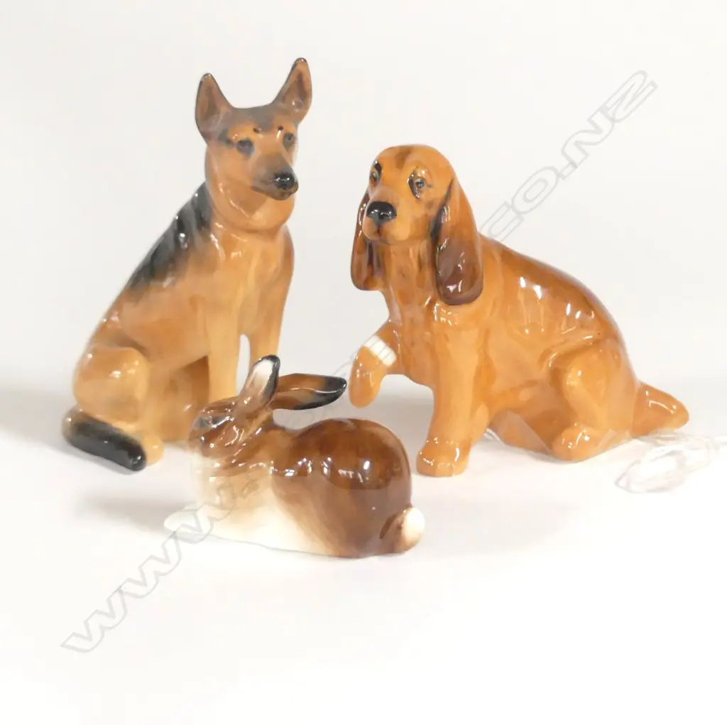 2 DOULTON DOGS & BUNNY, TALLEST H.75mm Image 1++