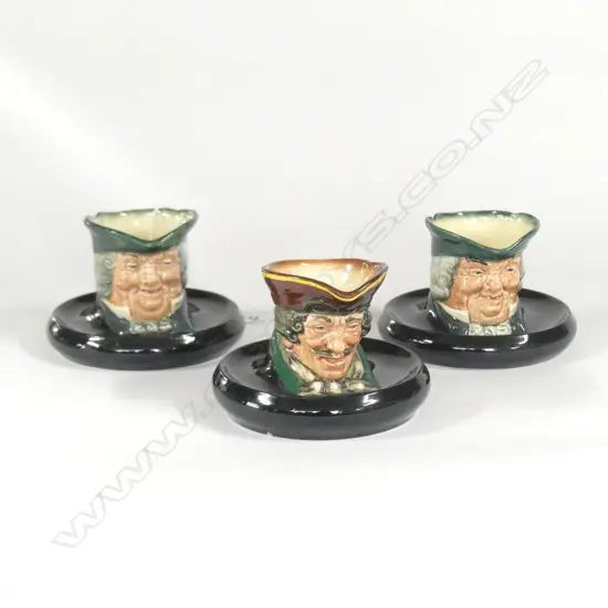 3 DOULTON CHARACTER ASHTRAYS -  PARSON BROWN (2),  DICK TURPIN