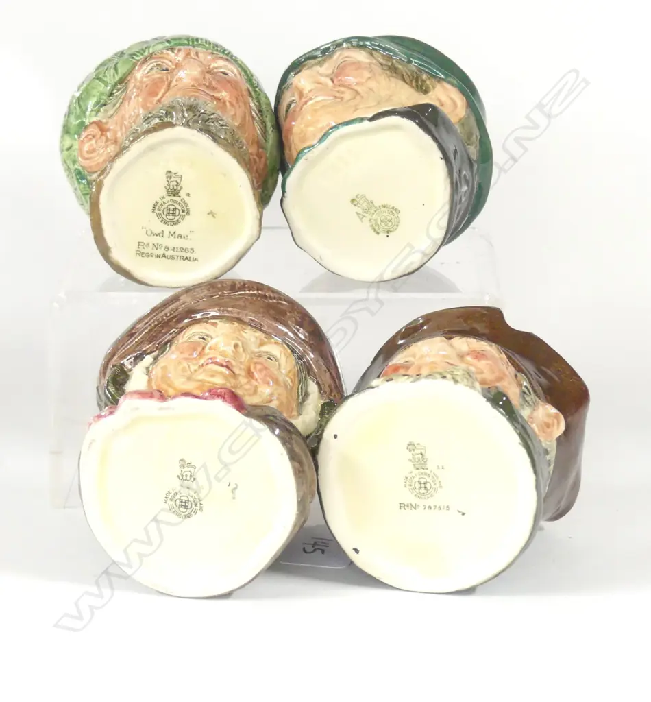 4 DOULTON CHARACTER ASHPOTS - SAIRY GAMP,  AULD MAC, PADDY, CHARLEY Image 1++