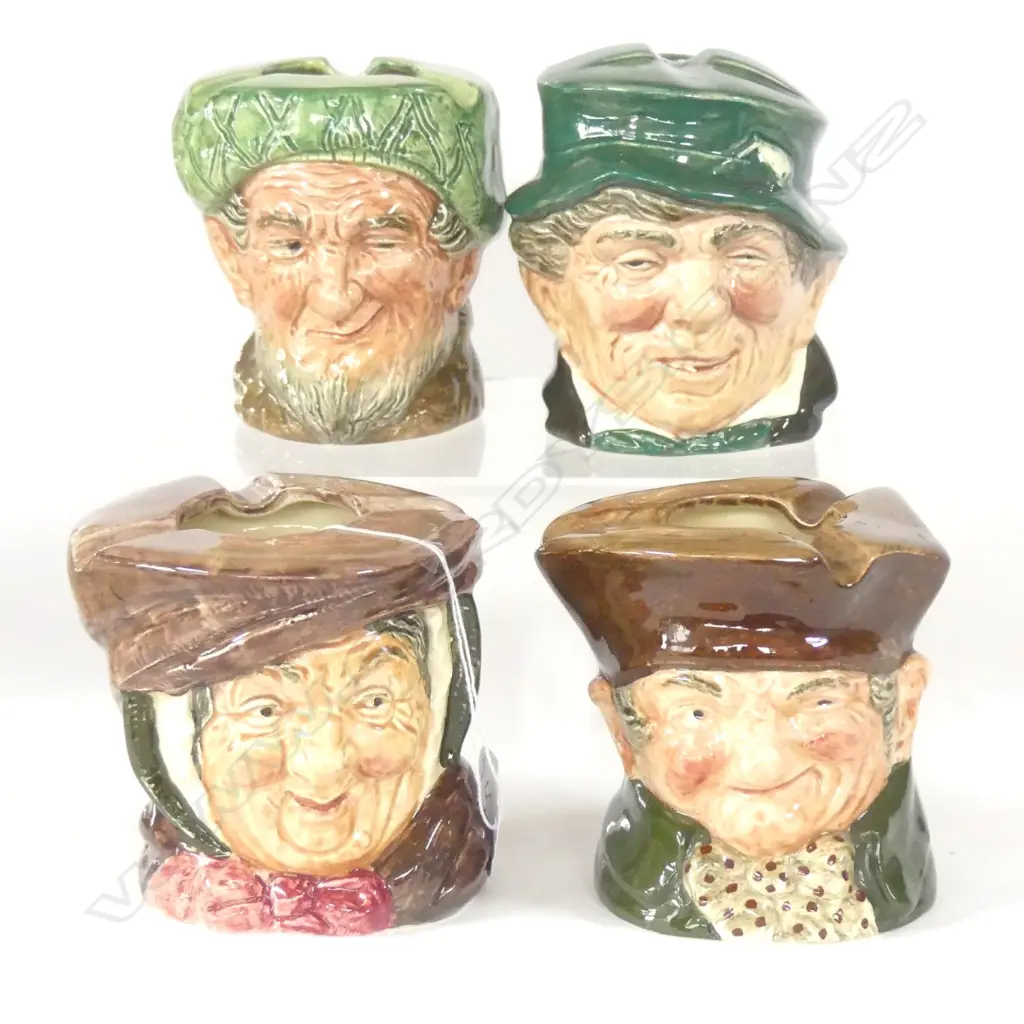4 DOULTON CHARACTER ASHPOTS - SAIRY GAMP,  AULD MAC, PADDY, CHARLEY Image 1++