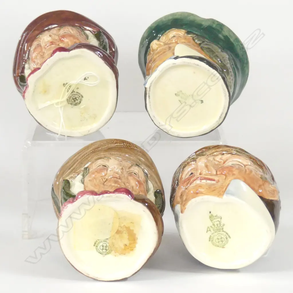 4 DOULTON CHARACTER ASHPOTS - SAIRY GAMP (2), FARMER JOHN, PARSON BROWN Image 1++