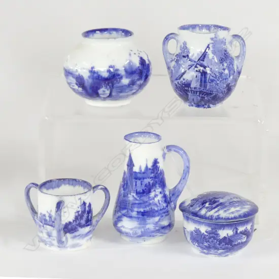 5 DOULTON NORFOLK MINI VASES, TALLEST H.65mm