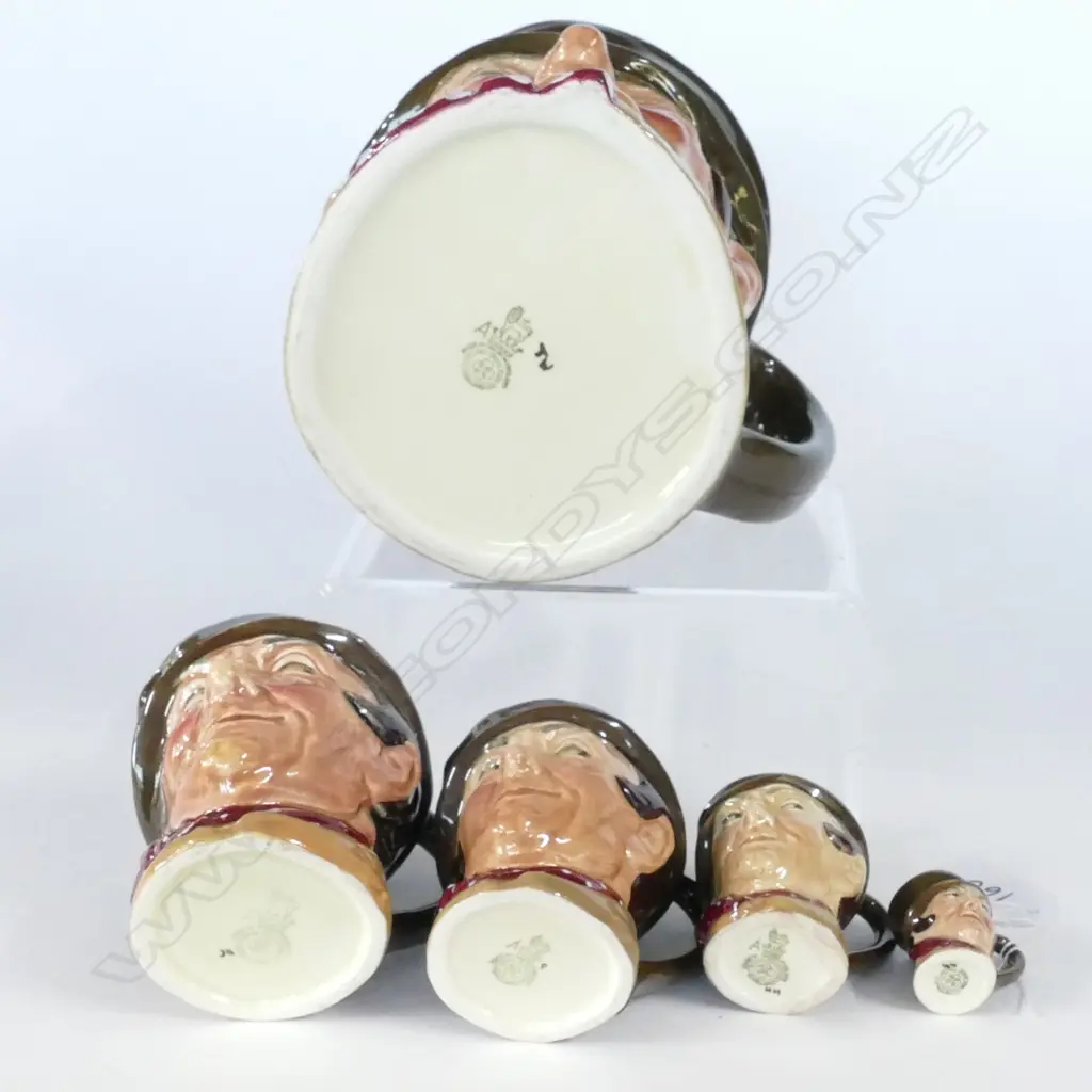 5 GRADUATED DOULTON TONY WELLER CHARACTER JUGS TINY, MINI, SMALL, MED, LARGE Image 1++