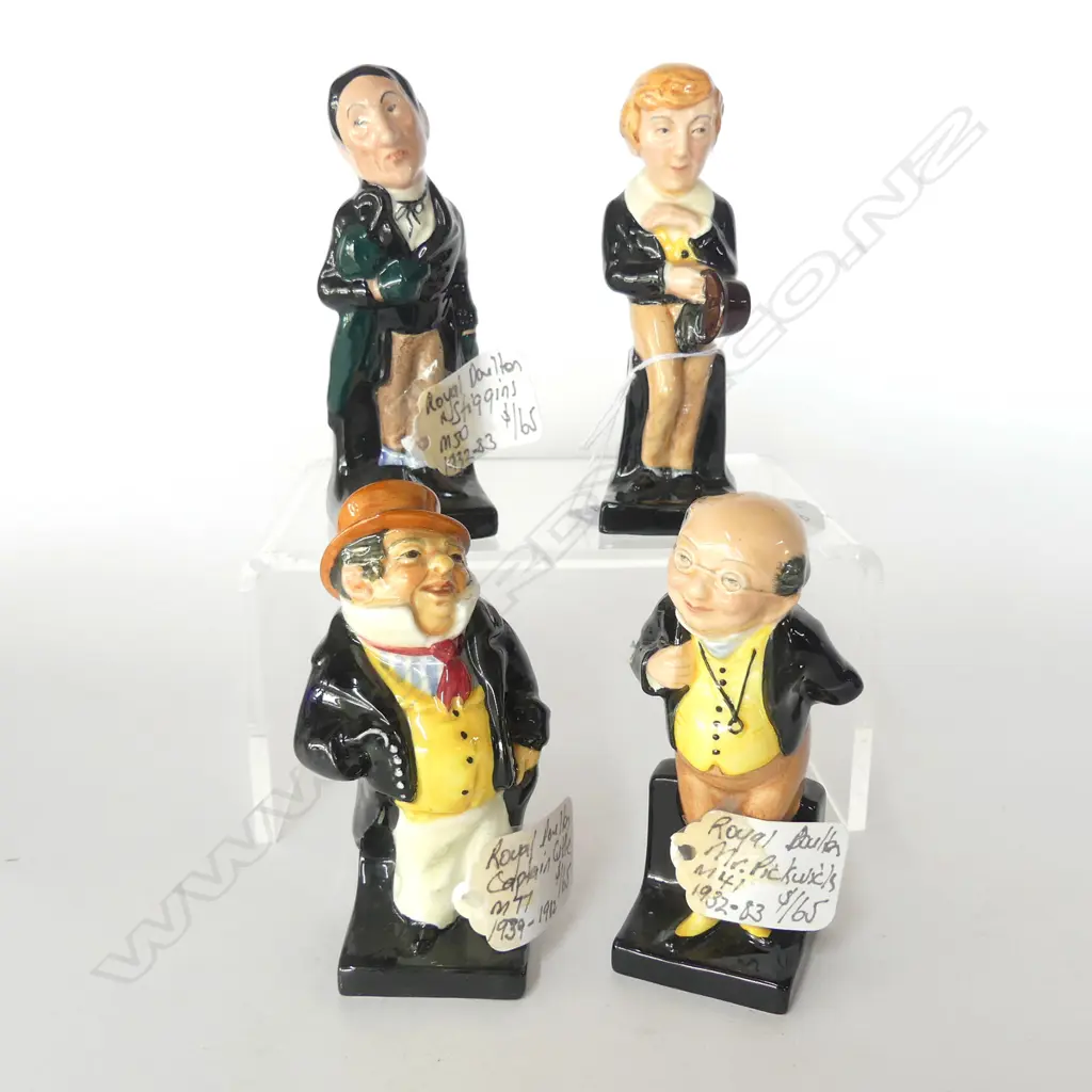 FOUR  DOULTON DICKENS FIGURINES DAVID COPPERFIELD CAPT CUTTLE MR PICKWICK STIGGINS Image 1++