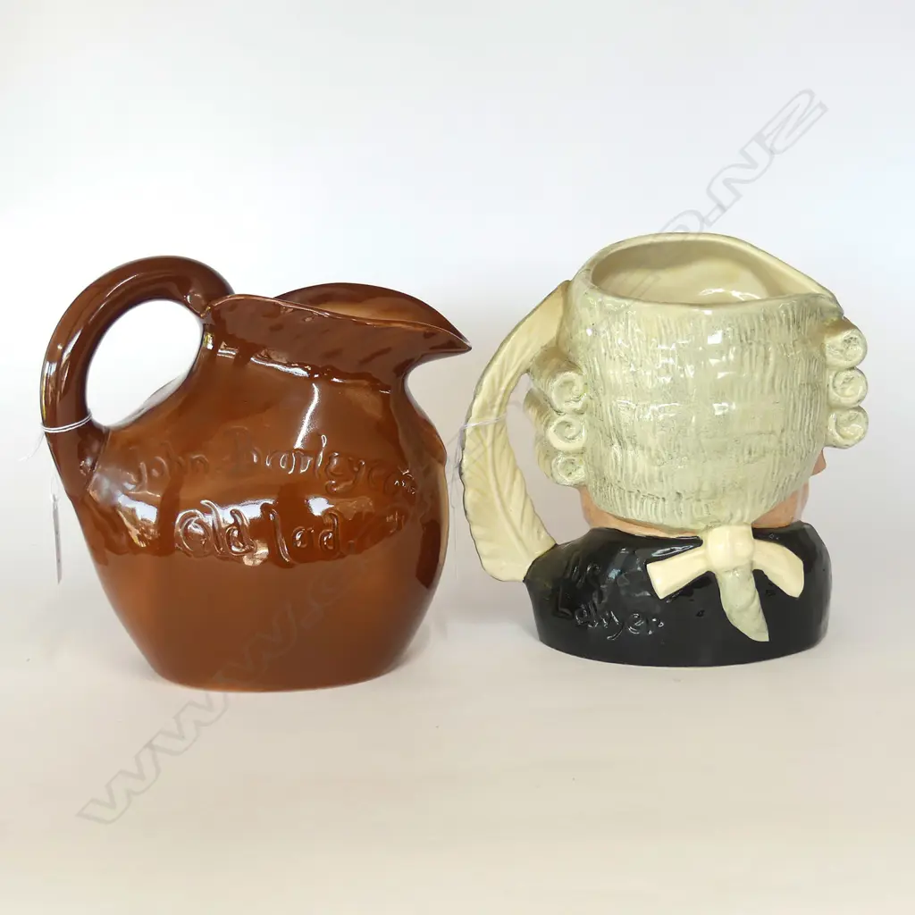 2 LARGE DOULTON CHARACTER JUGS; THE LAWYER & JOHN BARLEYCORN Image 1++