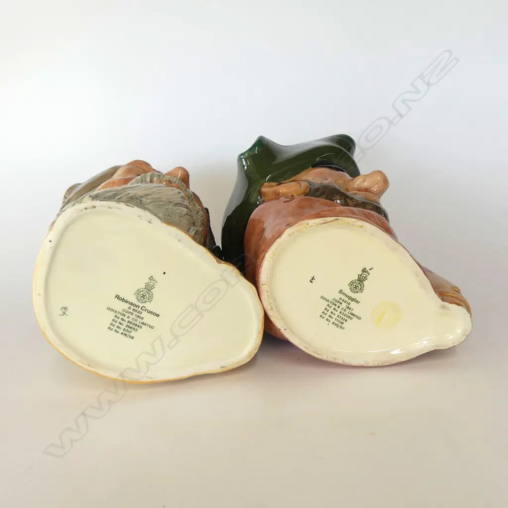 2 LARGE DOULTON CHARACTER JUGS; SMUGGLER & ROBINSON CRUSOE Image 1++