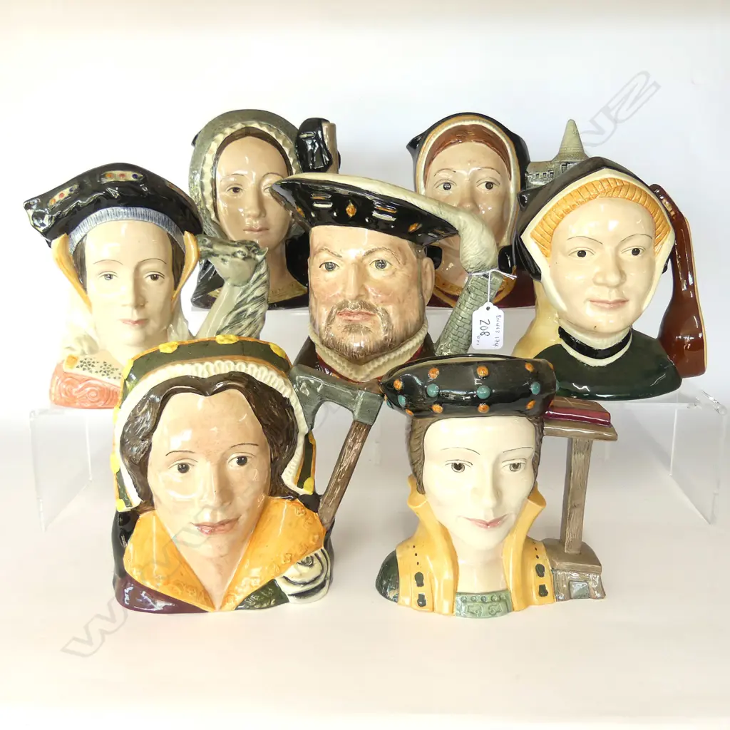  DOULTON LARGE CHARACTER JUGS; HENRY VIII AND SIX WIVES Image 1++
