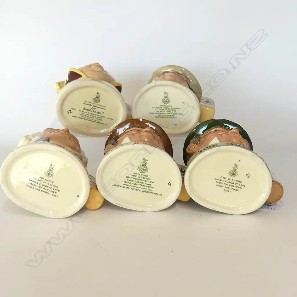 5 DOULTON ADVERTISING MED CHARACTER JUGS FOR JIM BEAM/DEWARS ETC Image 1++