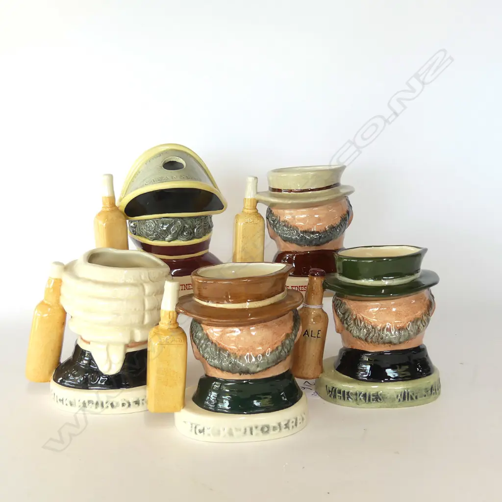 5 DOULTON ADVERTISING MED CHARACTER JUGS FOR JIM BEAM/DEWARS ETC Image 1++