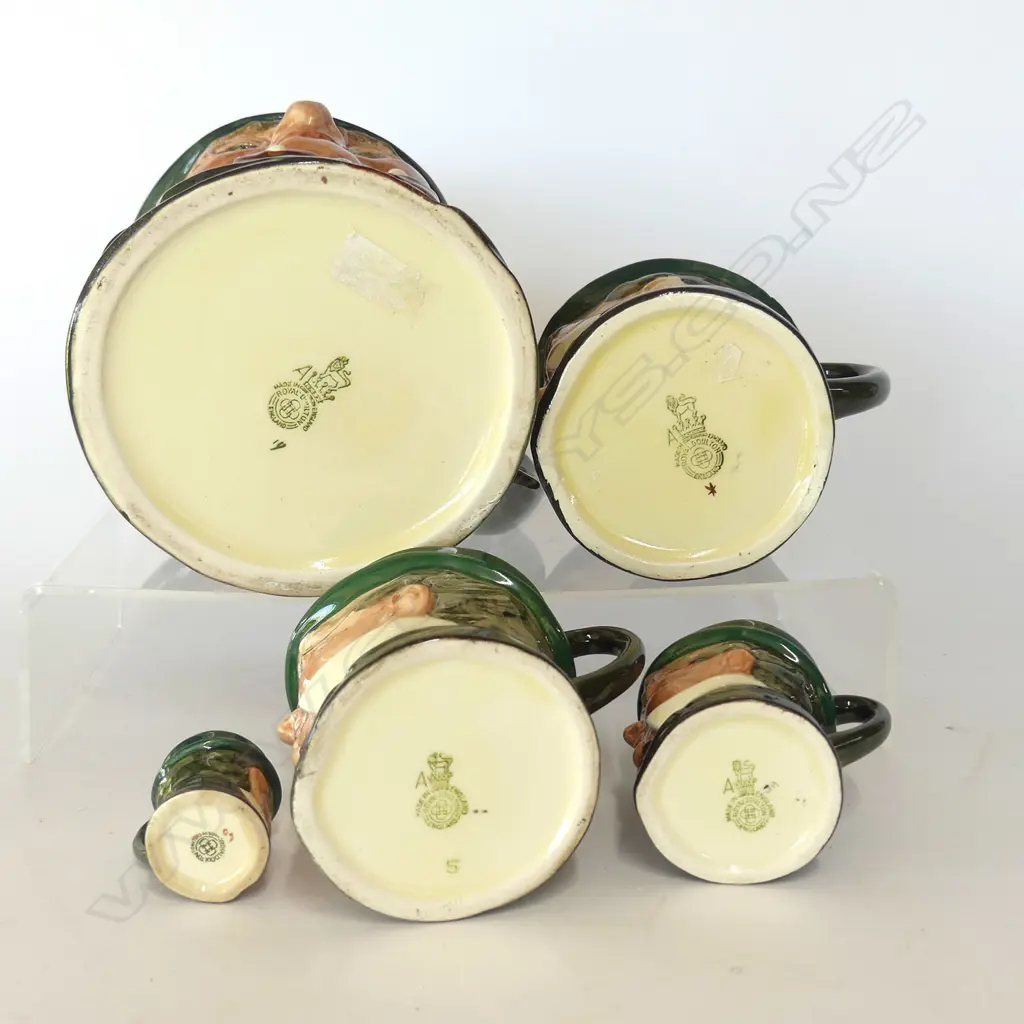 5 DOULTON GRADUATED CHARACTER JUGS - MR PICKWICK TINY, MINI, SMALL, MEDIUM, LARGE Image 1++