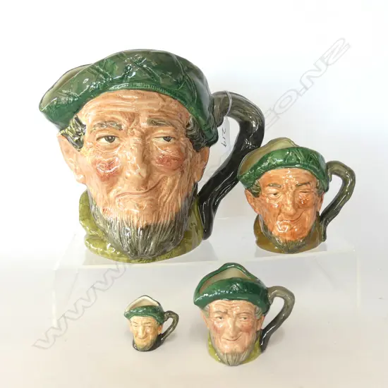 4 DOULTON GRADUATED CHARACTER JUGS - AULD MAC TINY, MINI, SMALL, LARGE