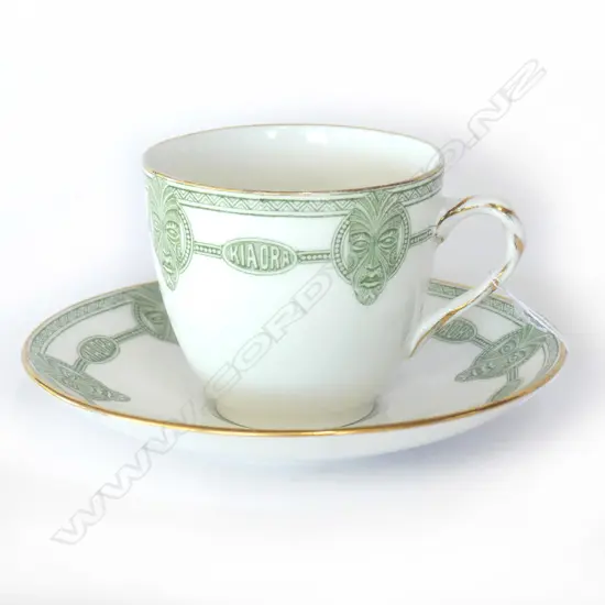 SMALL DOULTON MAORI ART CUP & SAUCER 