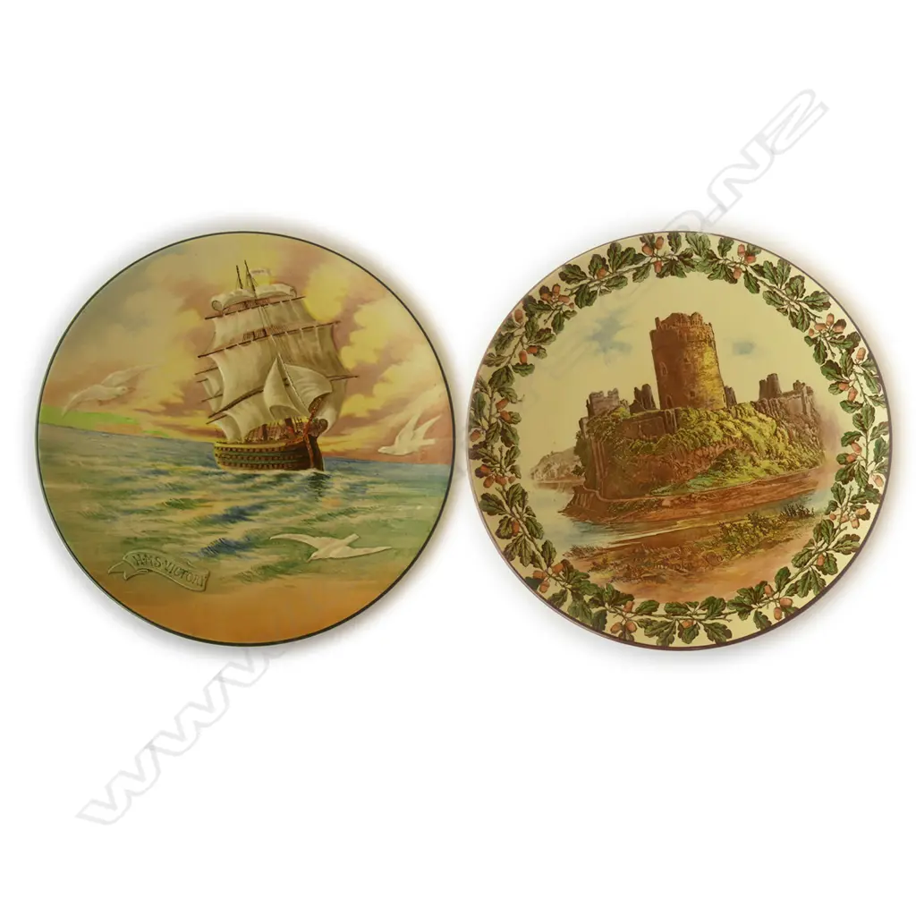DOULTON CHARGER HMS VICTORY D.340mm & PEMBROKE CASTLE CHARGER D.395mm Image 1++