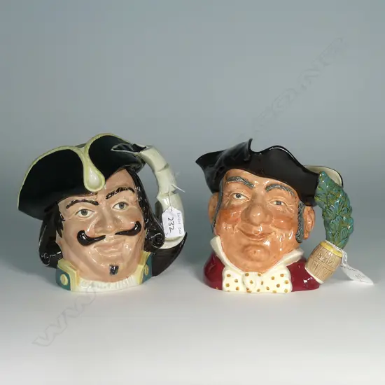 2 LARGE DOULTON CHARACTER JUGS CPT HENRY MORGAN  & MINE HOST