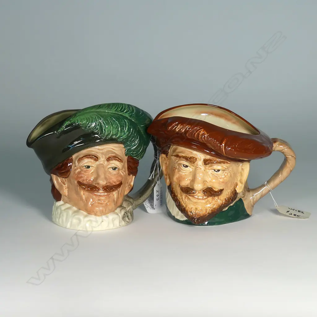 2 LARGE DOULTON CHARACTER JUGS; CAVALIER & DRAKE Image 1++