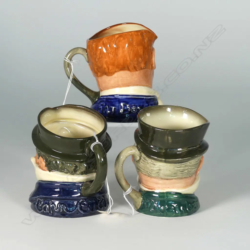 3 SPECIAL SIZE DOULTON CHARACTER JUGS: MICAWBER, FAT BOY, CAPT CUTTLE Image 1++