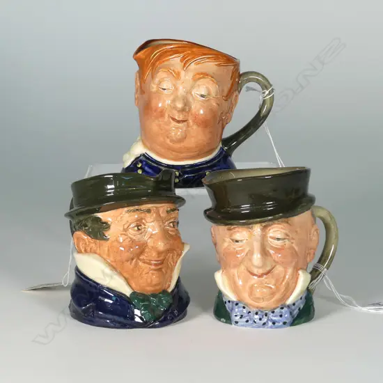 3 SPECIAL SIZE DOULTON CHARACTER JUGS: MICAWBER, FAT BOY, CAPT CUTTLE