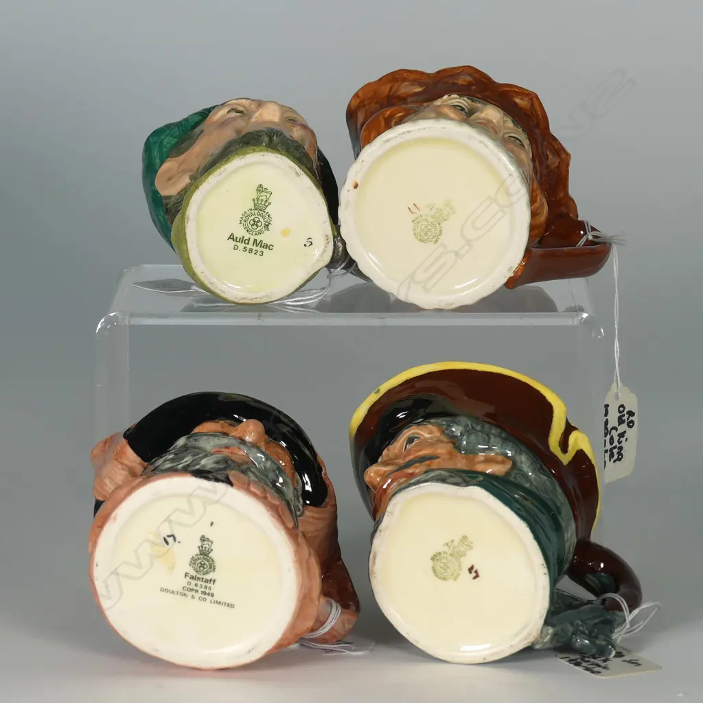 4 SMALL DOULTON CHARACTER JUGS: FALSTAFF, AULD MAC, OLD KING COLE, DICK TURPIN Image 1++