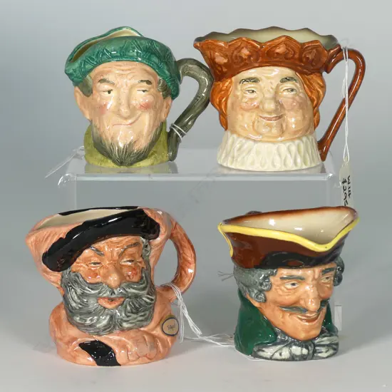 4 SMALL DOULTON CHARACTER JUGS: FALSTAFF, AULD MAC, OLD KING COLE, DICK TURPIN