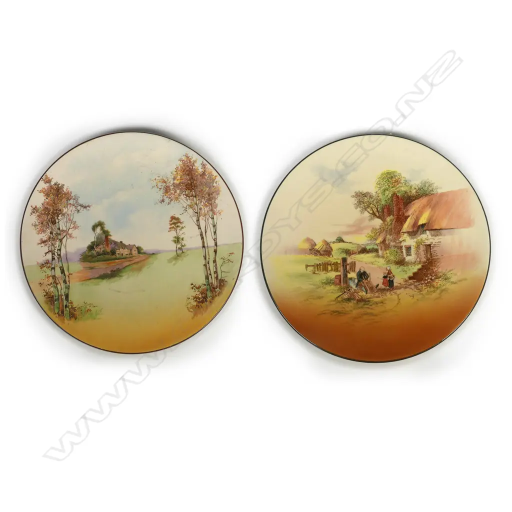 2 DOULTON CHARGERS - RUSTIC ENGLAND & ENGLISH COTTAGES D.340mm Image 1++