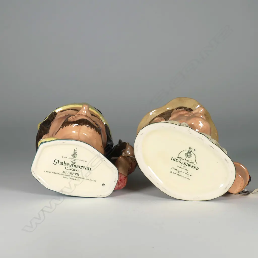 2 LARGE DOULTON CHARACTER JUGS; GARDENER AND MACBETH Image 1++