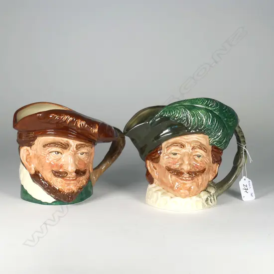 2 LARGE DOULTON CHARACTER JUGS; DRAKE AND CAVALIER