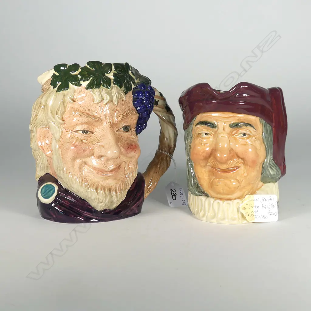2 LARGE DOULTON CHARACTER JUG: BACCUS & SIMON THE CELLARER  Image 1++