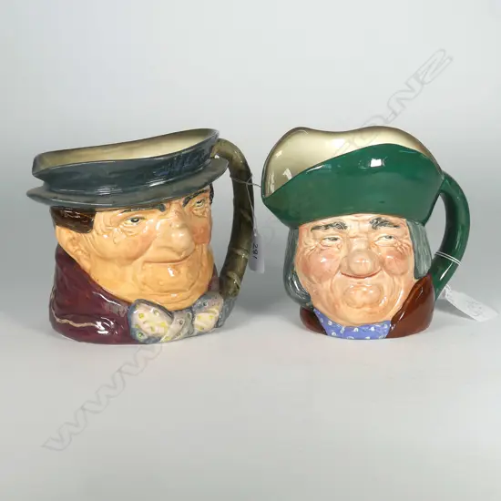 2 DOULTON CHARACTER JUG: LARGE TOBY PHILPOTTS & EXTRA LARGE TONY WELLER