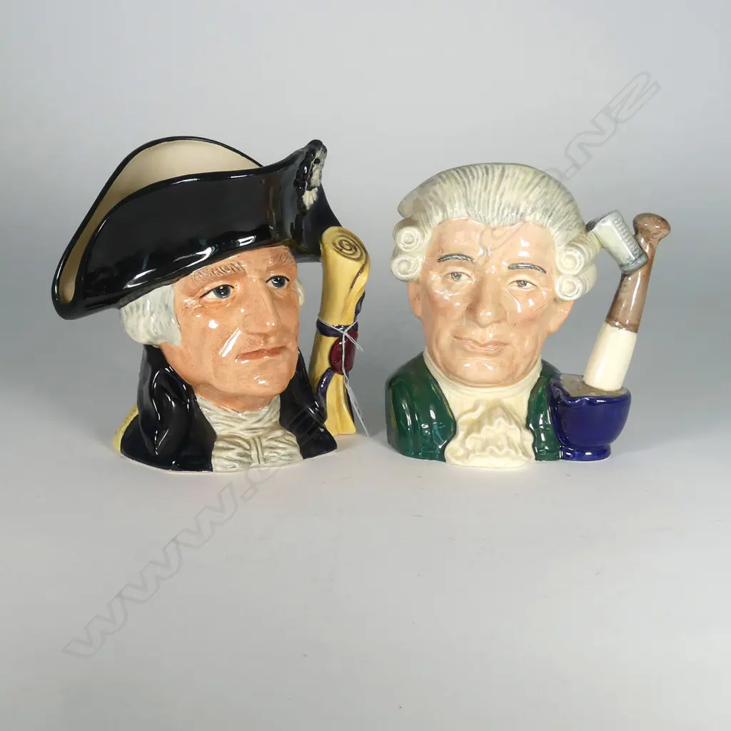 2 LARGE DOULTON CHARACTER JUGS: GEORGE WASHINGTON & APOTHOCARY Image 1++