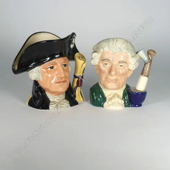 2 LARGE DOULTON CHARACTER JUGS: GEORGE WASHINGTON & APOTHOCARY