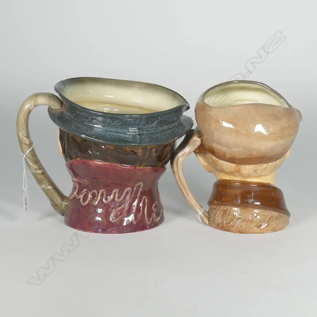 2 LARGE DOULTON CHARACTER JUG:  ARRY AND A MUSICAL TONY WELLER Image 1++