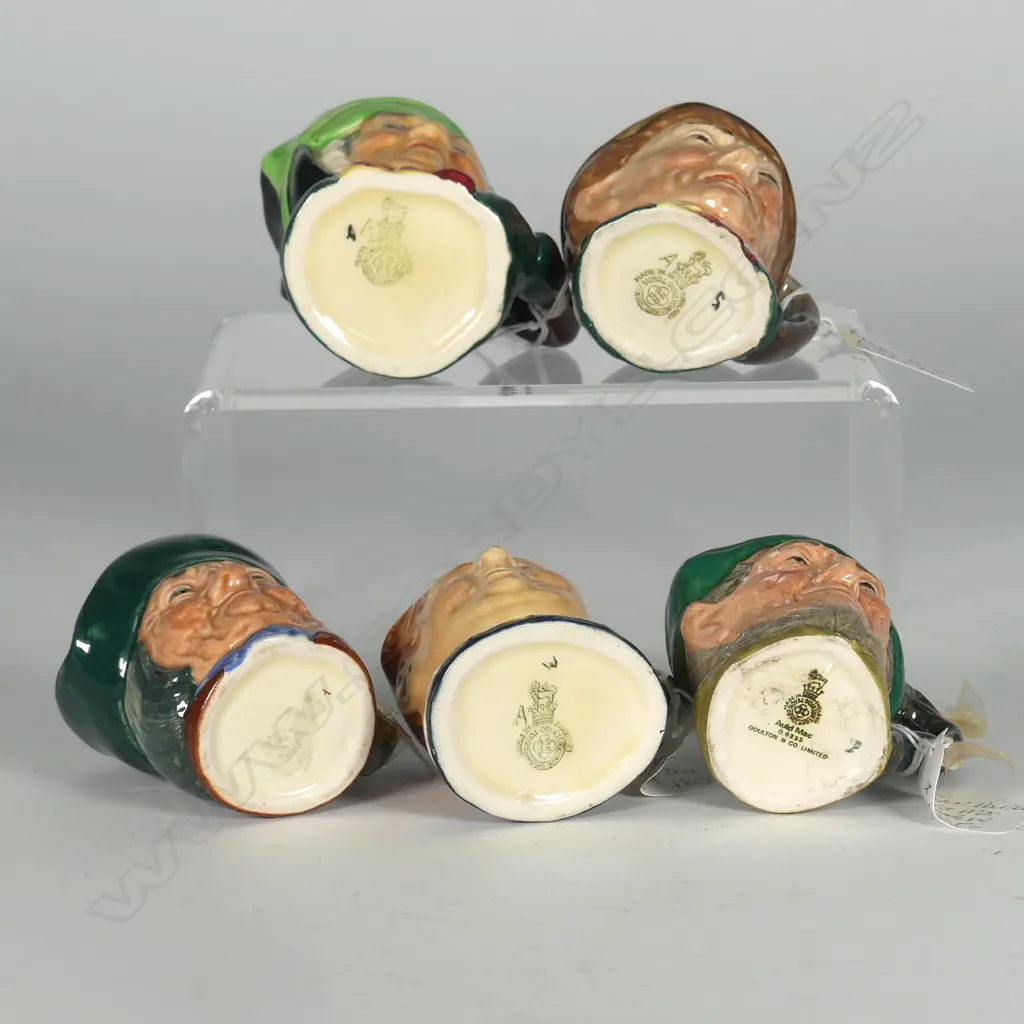 5 MINI DOULTON CHARACTER JUGS:  SAIRY GAMP, FAT BOY,  AULD MAC, TOBY PHILPOTT, PADDY Image 1++