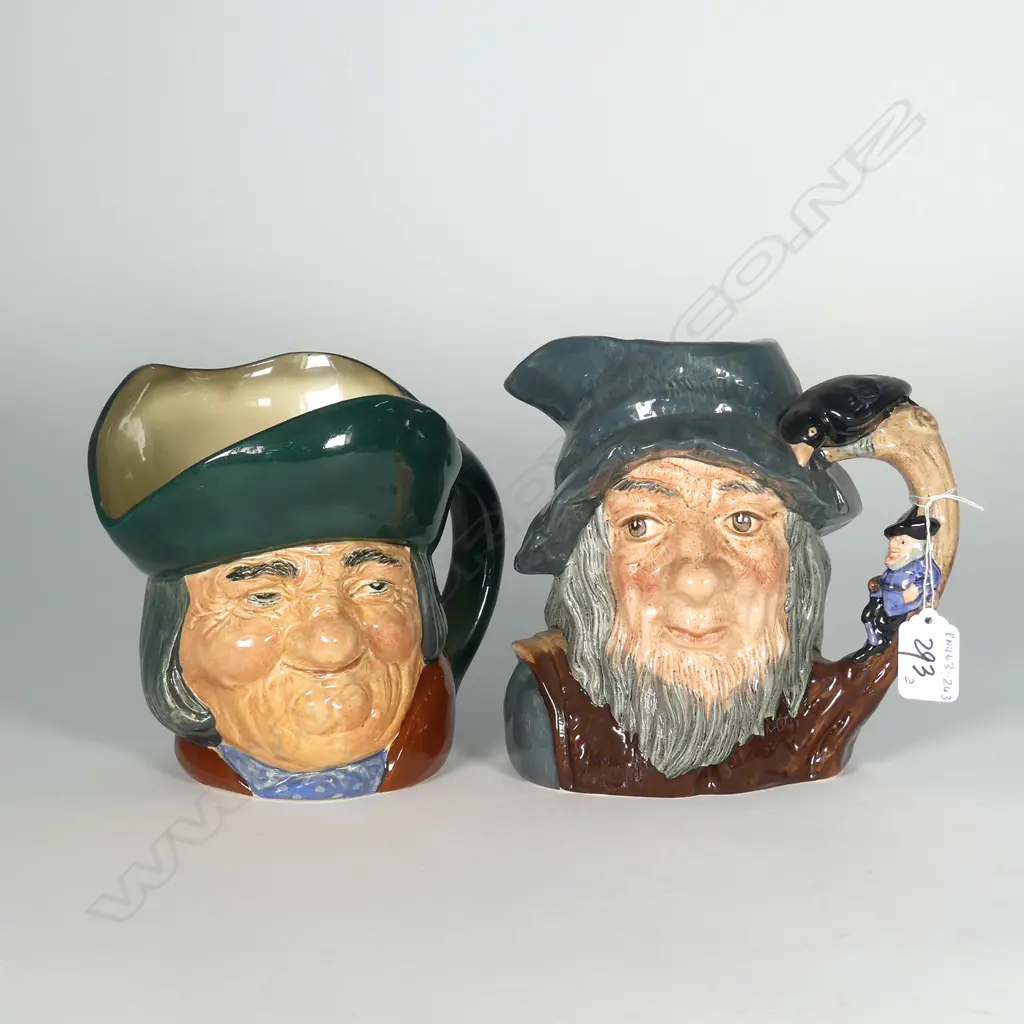2 DOULTON LARGE CHARACTER JUGS: RIP VAN WINKLE & TOBY PHILPOTT Image 1++