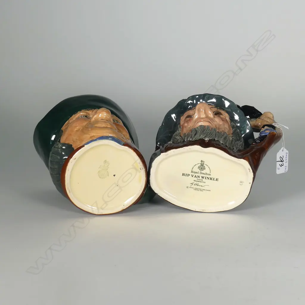 2 DOULTON LARGE CHARACTER JUGS: RIP VAN WINKLE & TOBY PHILPOTT Image 1++