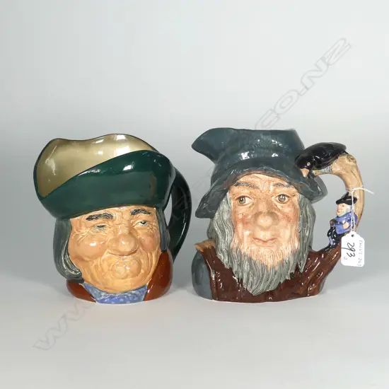 2 DOULTON LARGE CHARACTER JUGS: RIP VAN WINKLE & TOBY PHILPOTT