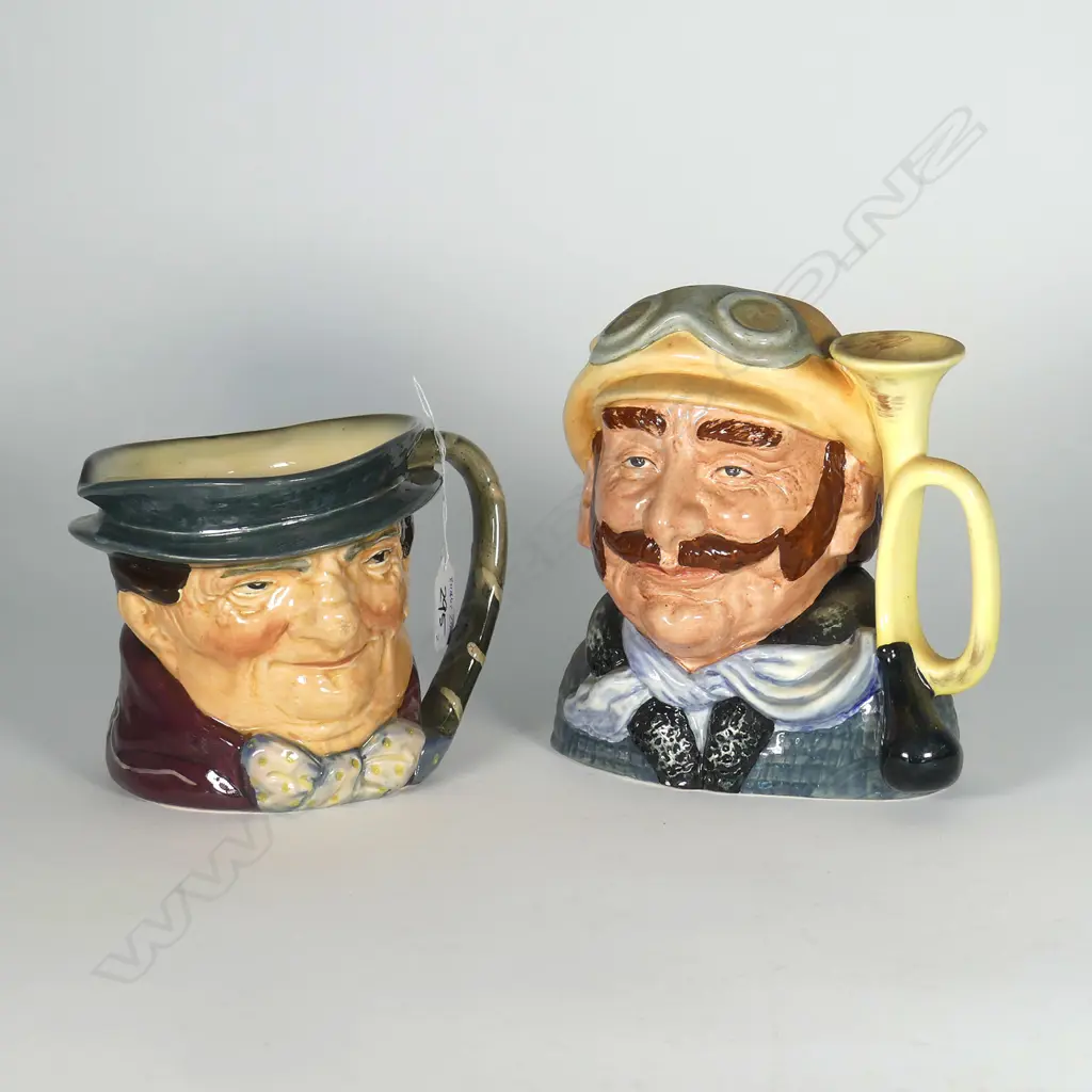 2 DOULTON LARGE CHARACTER JUGS: TONY WELLER & VETERAN MOTORIST Image 1++