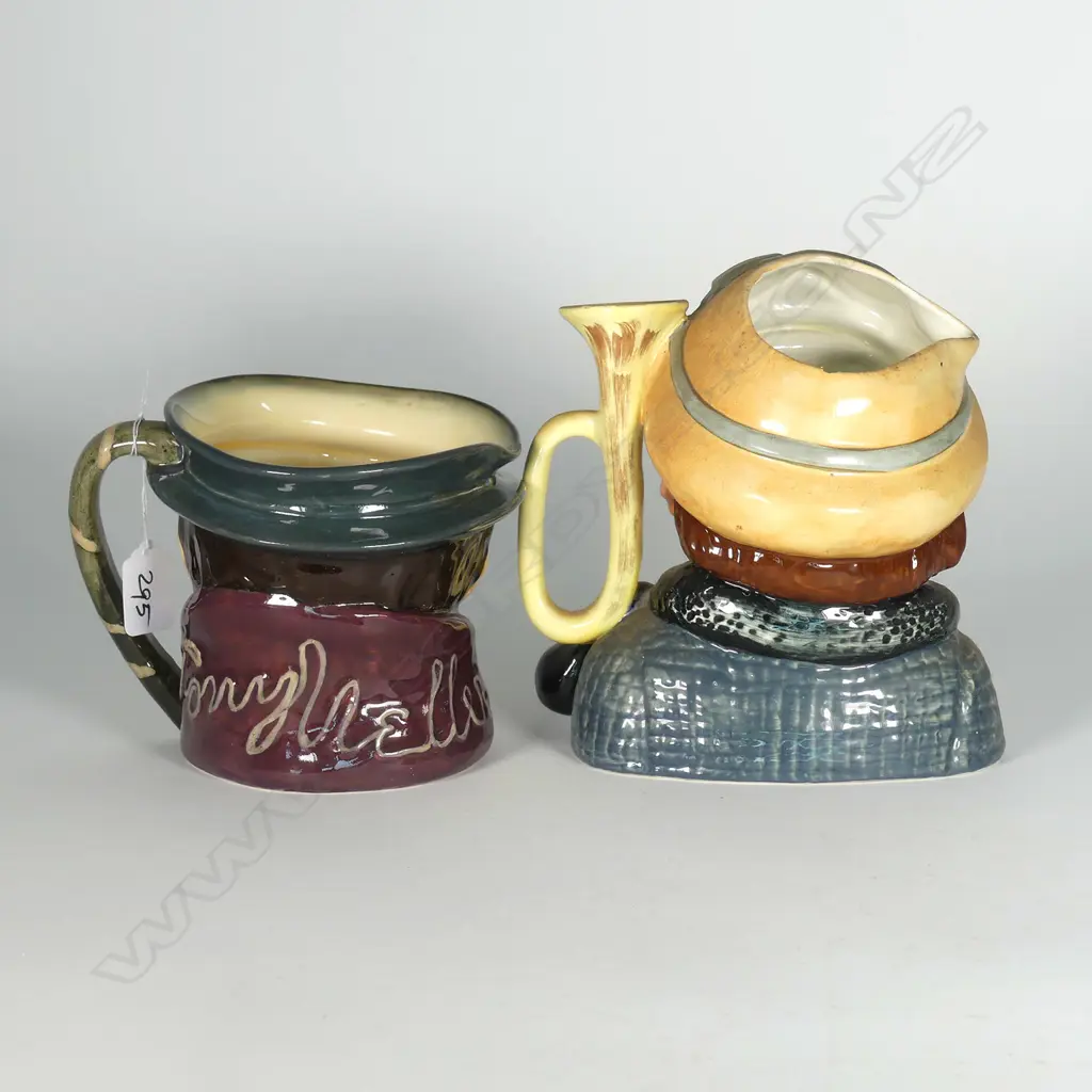 2 DOULTON LARGE CHARACTER JUGS: TONY WELLER & VETERAN MOTORIST Image 1++