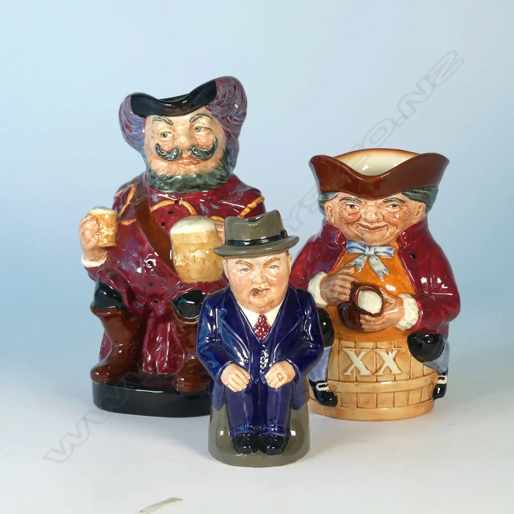 3 DOULTON TOBY JUGS: SIR JOHN FALSTAFF, TOBY XX, CLIFF CORNELL Image 1++