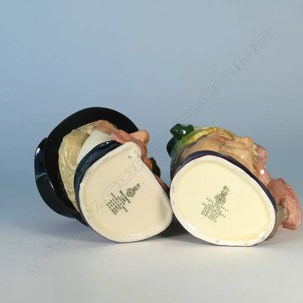 2 LARGE DOULTON CHARACTER JUGS; UGLY DUTCHESS AND MAD HATTER Image 1++
