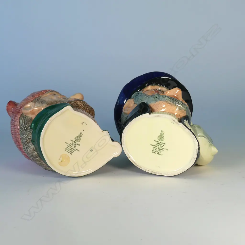 2 LARGE DOULTON CHARACTER JUGS; CAPT. AHAB, LUMBERJACK Image 1++
