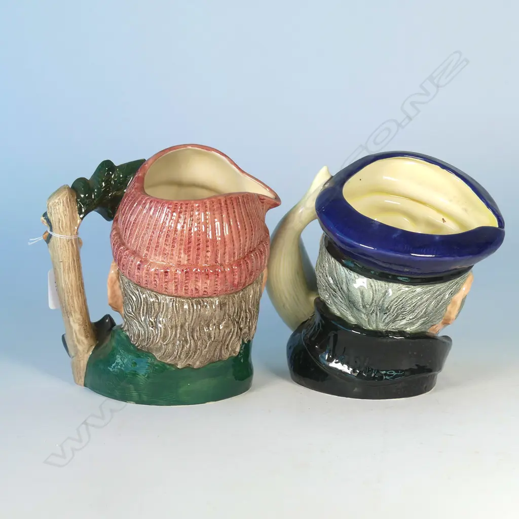 2 LARGE DOULTON CHARACTER JUGS; CAPT. AHAB, LUMBERJACK Image 1++