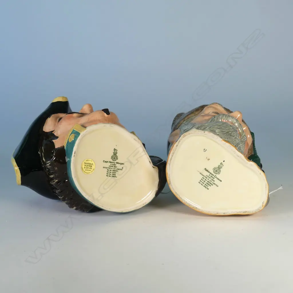 2 LARGE DOULTON CHARACTER JUGS; ROBINSON CRUSOE & CAPT. HENRY MORGAN Image 1++